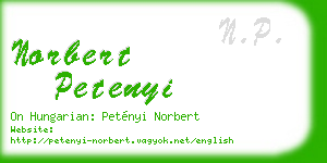 norbert petenyi business card